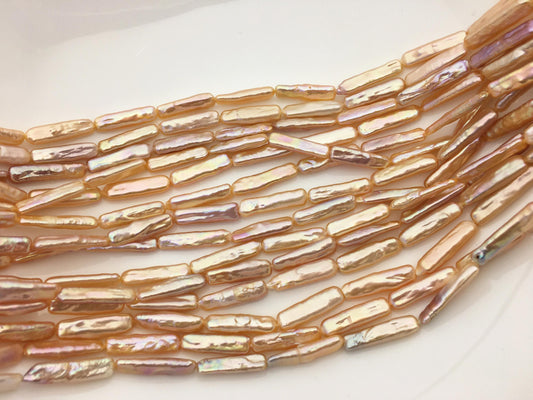 15.5'' AAA 5-7mm Natural Orange thick rectangle pearls,ZS-80-25-4