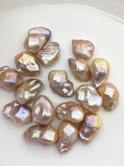 10pcs AAA/AA+ 14-18mm Big natural orange purple Flame ball Pearl - half hole,FL15-T4-24