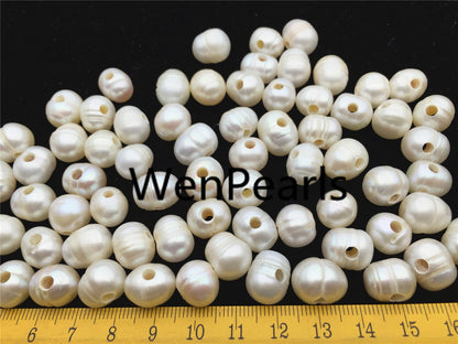 30pcs AA 11-12mm white potato pearls,3mm large hole,direct my pearl farm,pearl bead SALE,large hole pearls,30pcs,CR11-A-1