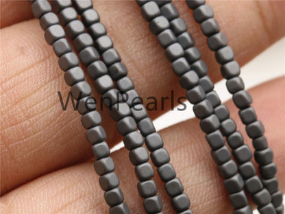 Hematite,2mmx2mm Scrub cube square Beads,AAA, 15.5 inches,G50-CU22-002