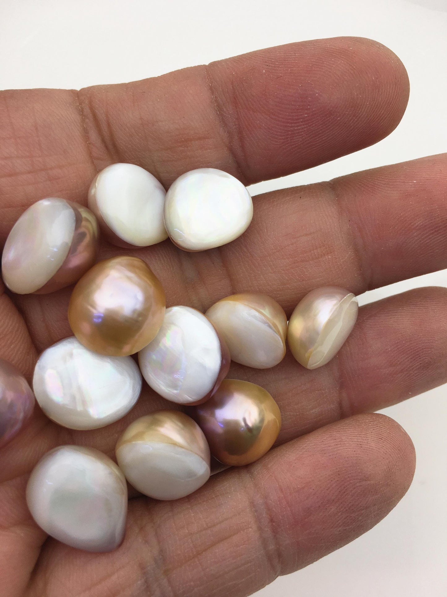 18pcs AAA 12-13mm natural color Baroque Teardrop Mabe Freshwater Pearls,no hole,MB-T23