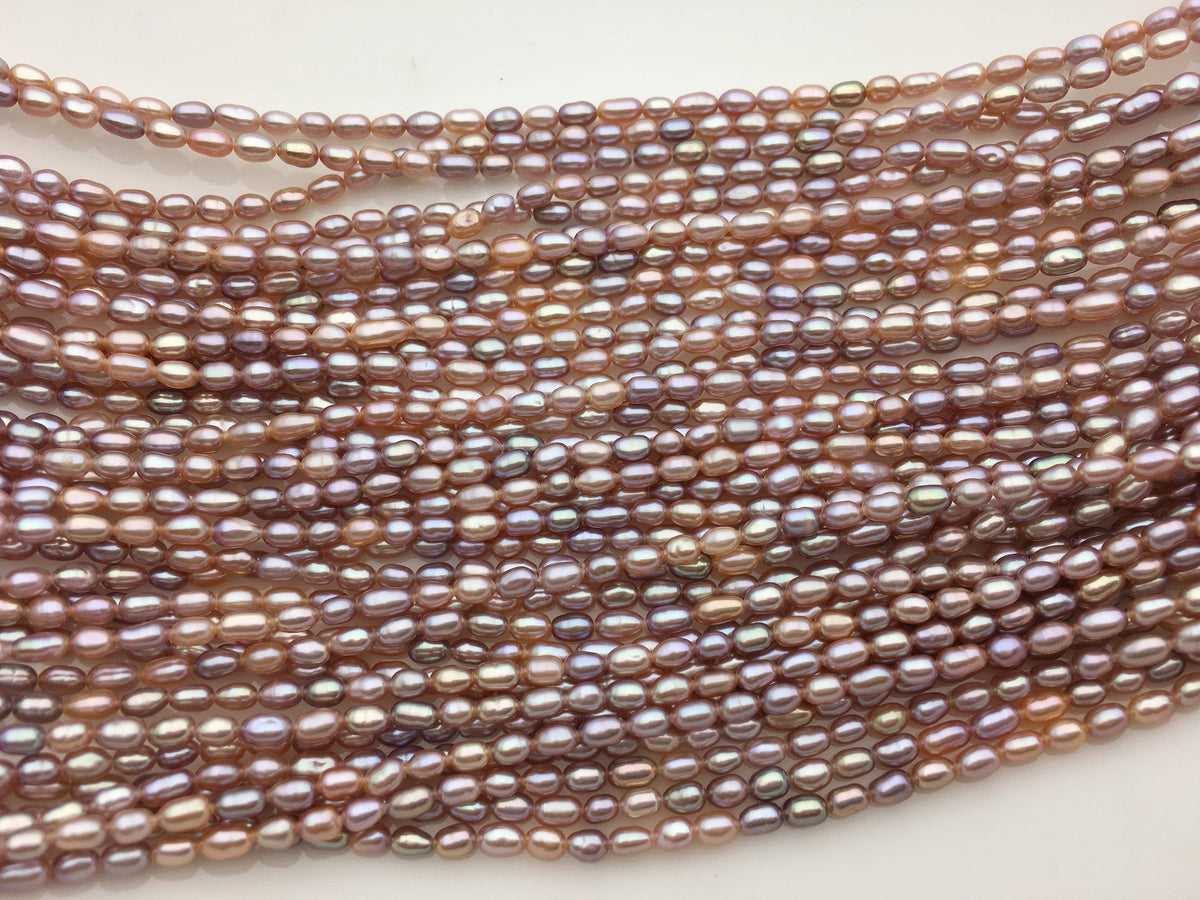 AAA 2.8-3mm*3.5-5mm pink purple oval rice pearls,oval loose pearl beads,diy pearl,genuine pearl,Cultured pearl,diy pearl beads,LR2-3A-22
