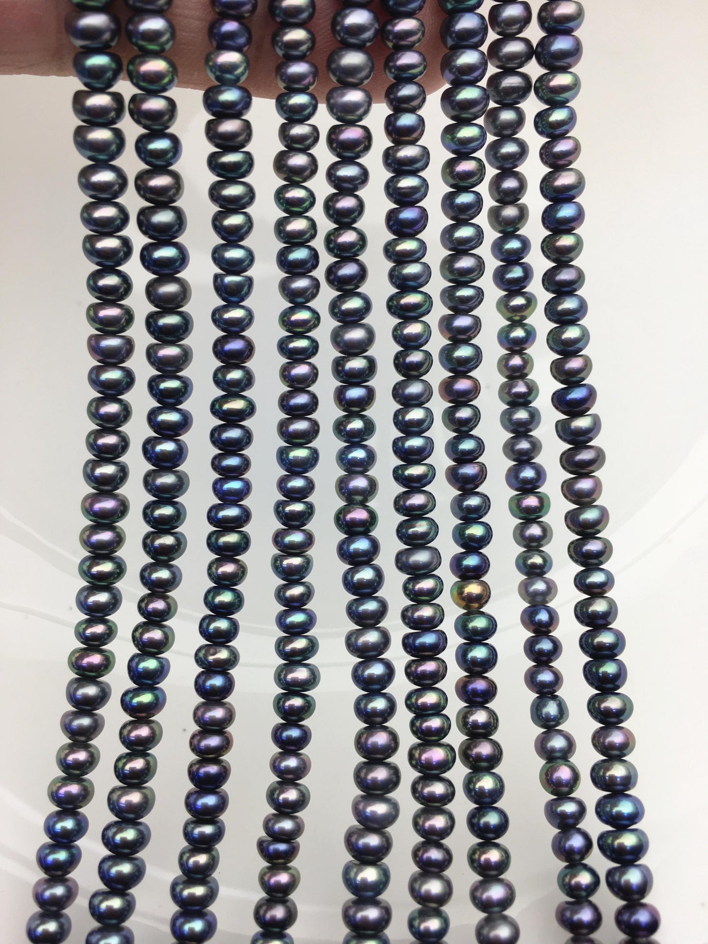 AAA 4.5-5.5mm peacock button round freshwater pearls,Rondelle pearl Beads,white freshwater pearl,loose strands,SM5-3A-21