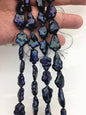 AA 11-12mm deep blue black long plum blossom Freshwater Pearl,ZS-119-40