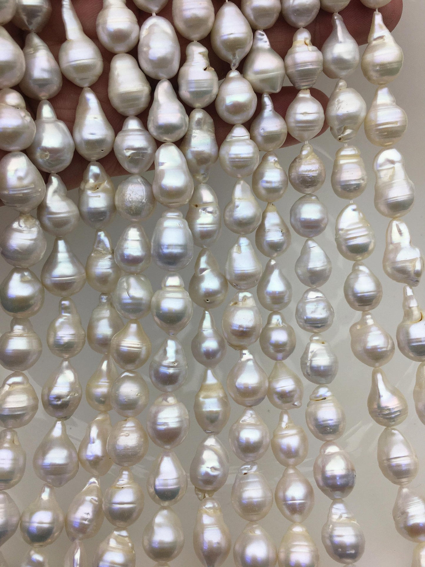 15.5'' AA 9-11mm white flame ball pearl,FL15-2A-5-69