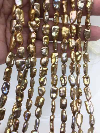 AA+ 6-7mm brown toothpick Biwa Pearl Necklace,Genuine Fresh Water Pearl,Wedding Necklace,Mothers Day,ZS-80-10-24