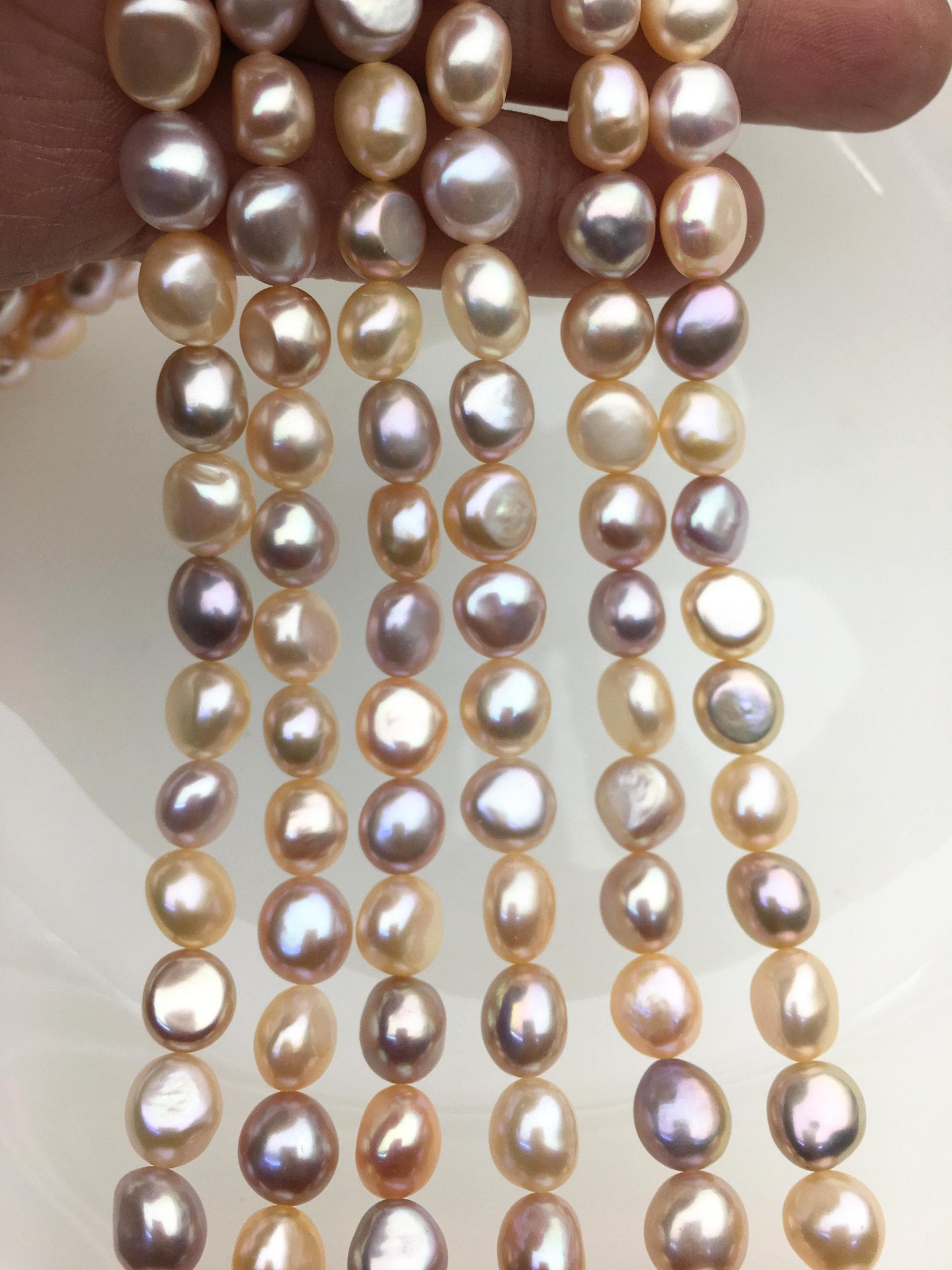 AAA+ 8.4-9.3mm pink purple misc color nugget freshwater pearls, high luster,LM9-T5