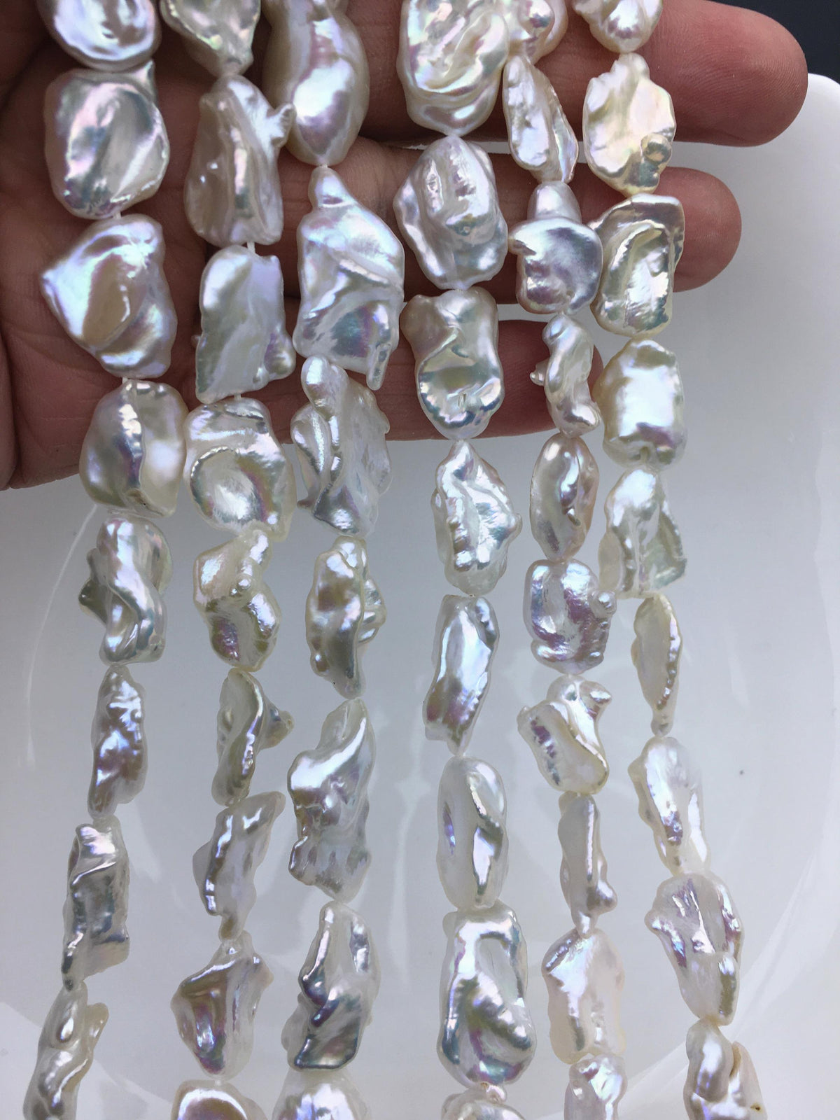 AA+ 11-14mm white long Keshi Freshwater Pearls,ZS-200-99
