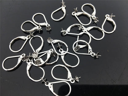 925 sterling silver ear hook with loop, lever back earrings hooks, Euro earwires, hooks findings , DIY earrings jewelry,ASL-ER-005