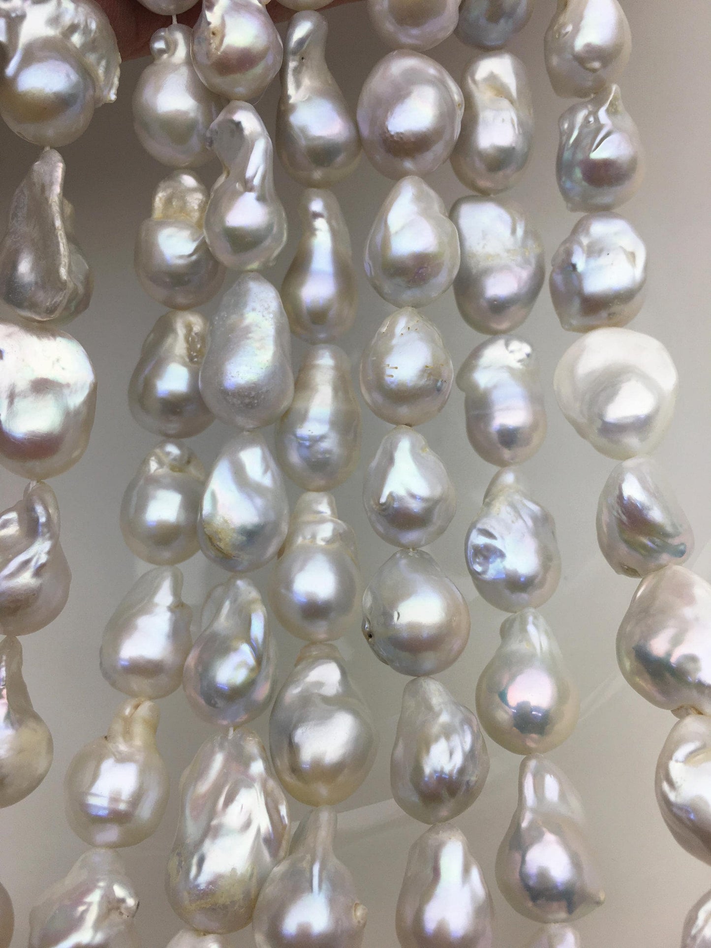 15.5'' A+ 12-14mm white flame ball pearl,FL15-2A-5-20