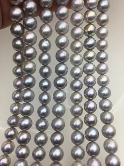 AA+ 8-10mm gray round Edison Freshwater Pearl,ED12-2A-5-6