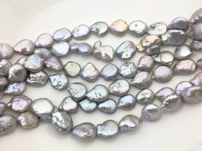 AA+ 12-15mm Gray Coin freshwater pearls,diy bead,flat round pearl bead,COIN12-T2