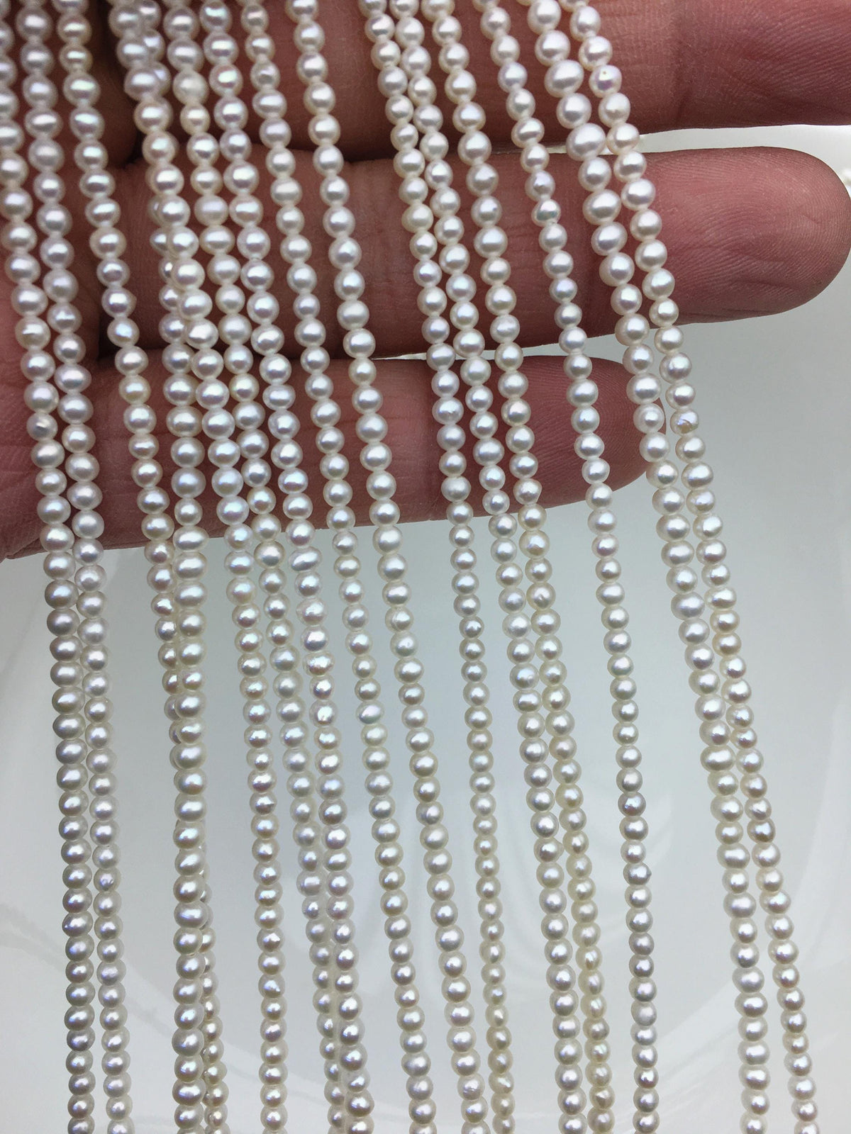 AA+ 2.5-3mm white seed pearls,white potato freshwater pearl,Valentine's Day gift,for pearl necklace,loose freshwater pearl,CR2-2A-1