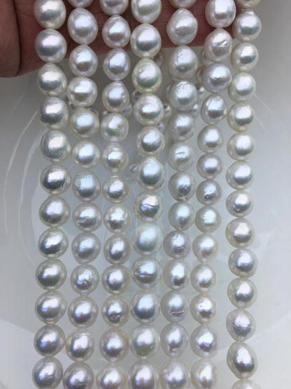 AA+ 8-10mm white baroque drop Edison Freshwater Pearl,ED10-2A-2-44