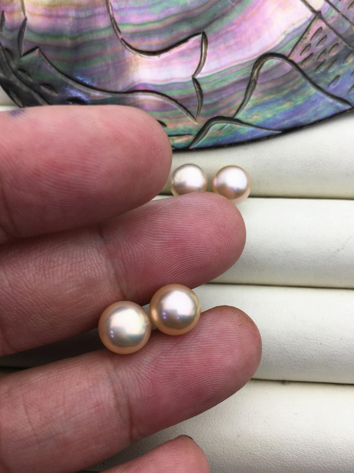 1 pair AAA 8.5-9mm Purple Rainbow Pearl Stud Earrings,pearl earrings,S925 Sterling Silver,Wedding,classic pearl studs,SE1-T42