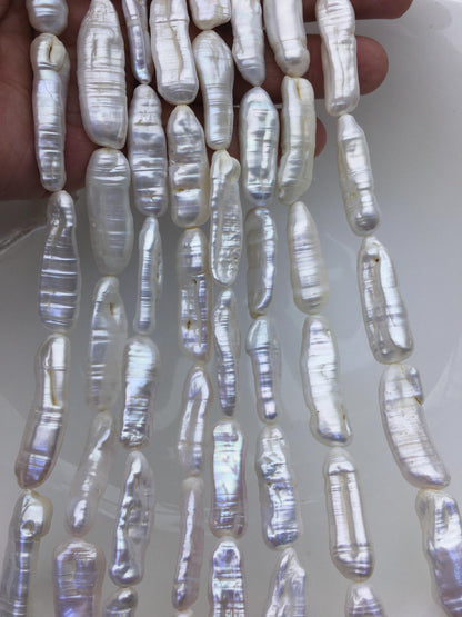 AA 9-13mm white Thick Keshi Biwa Pearl Necklace,ZS-200-120-2