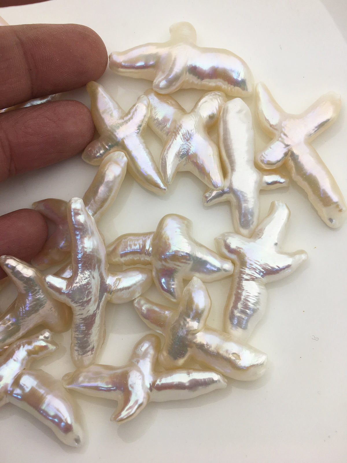 1pc AAA 20-25mm white cross Freshwater Loose pearl,no hole,ZS-100-4