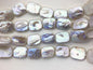 AA+ 19-21x25mm White Huge Rectangle Freshwater Pearl,wholesale Full Strand,ZS-119-5