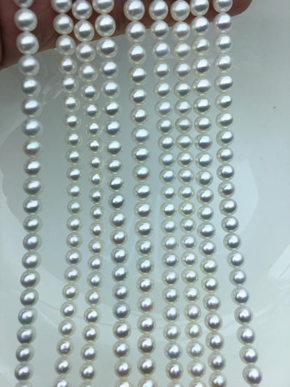 AAA 5.5-6mm white round freshwater pearls,RP5-3A-7
