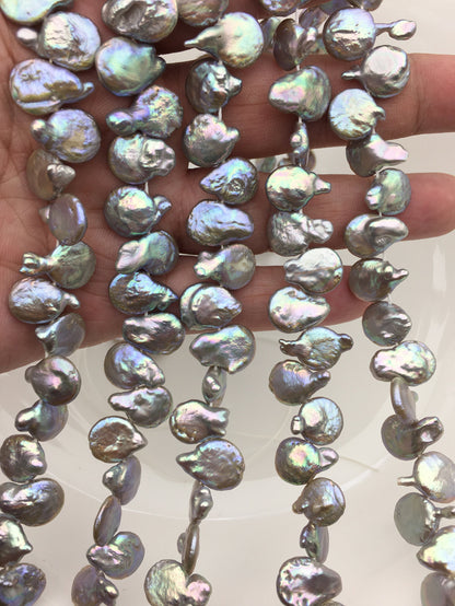 AA 10-11.5mm Gray Coin freshwater Pearl,Coin Pearl-petite Pearl- Pearl Jewelry,COIN10-2A-2