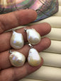2pcs AA+ 16-18mm White Drop Coin Baroque pearl pendant,NC1-T58
