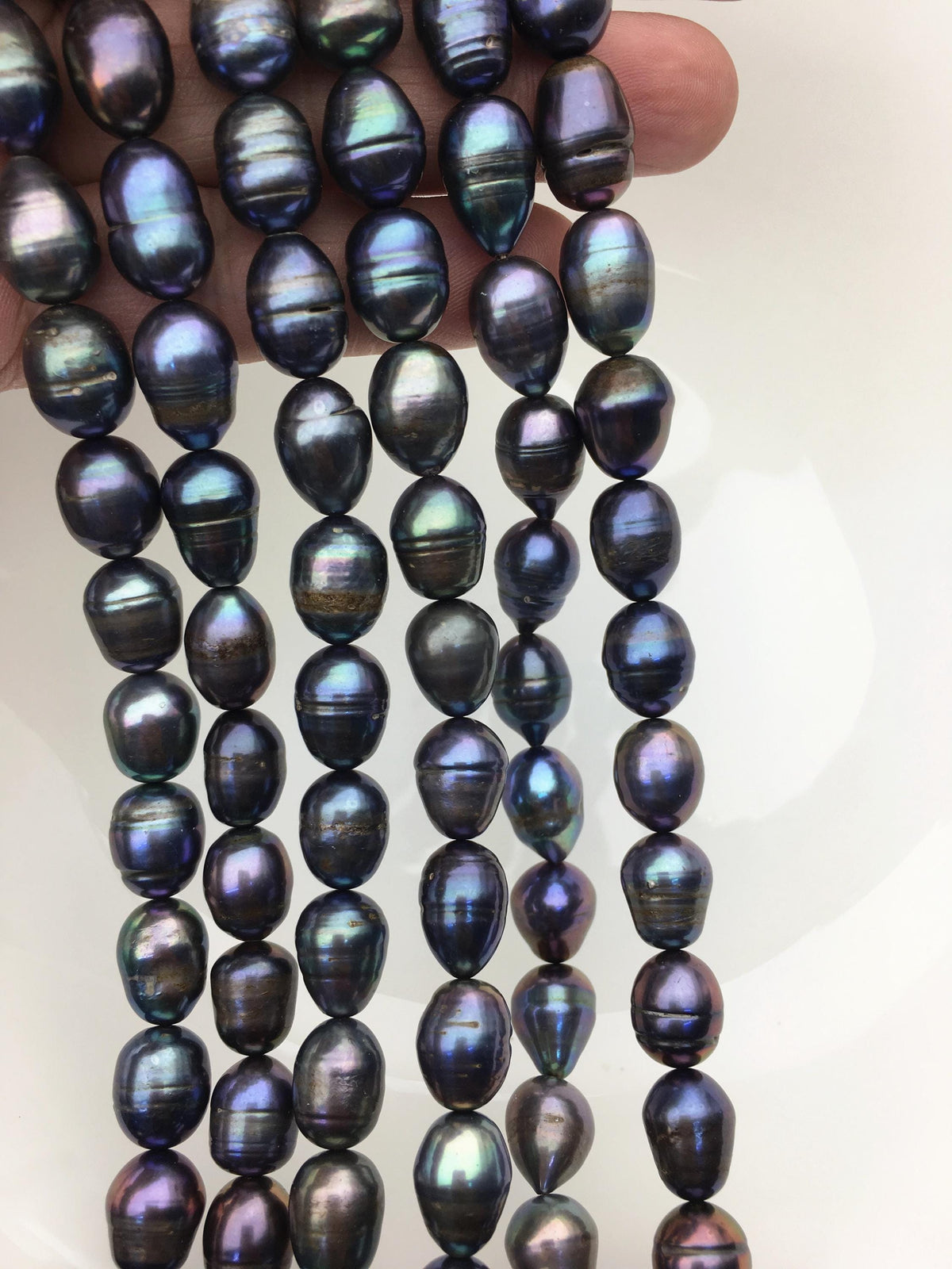A+ 9.3-10.3mm tahitian like color big rice pearls,Cultured freshwater pearls beads,LR10-2A-20