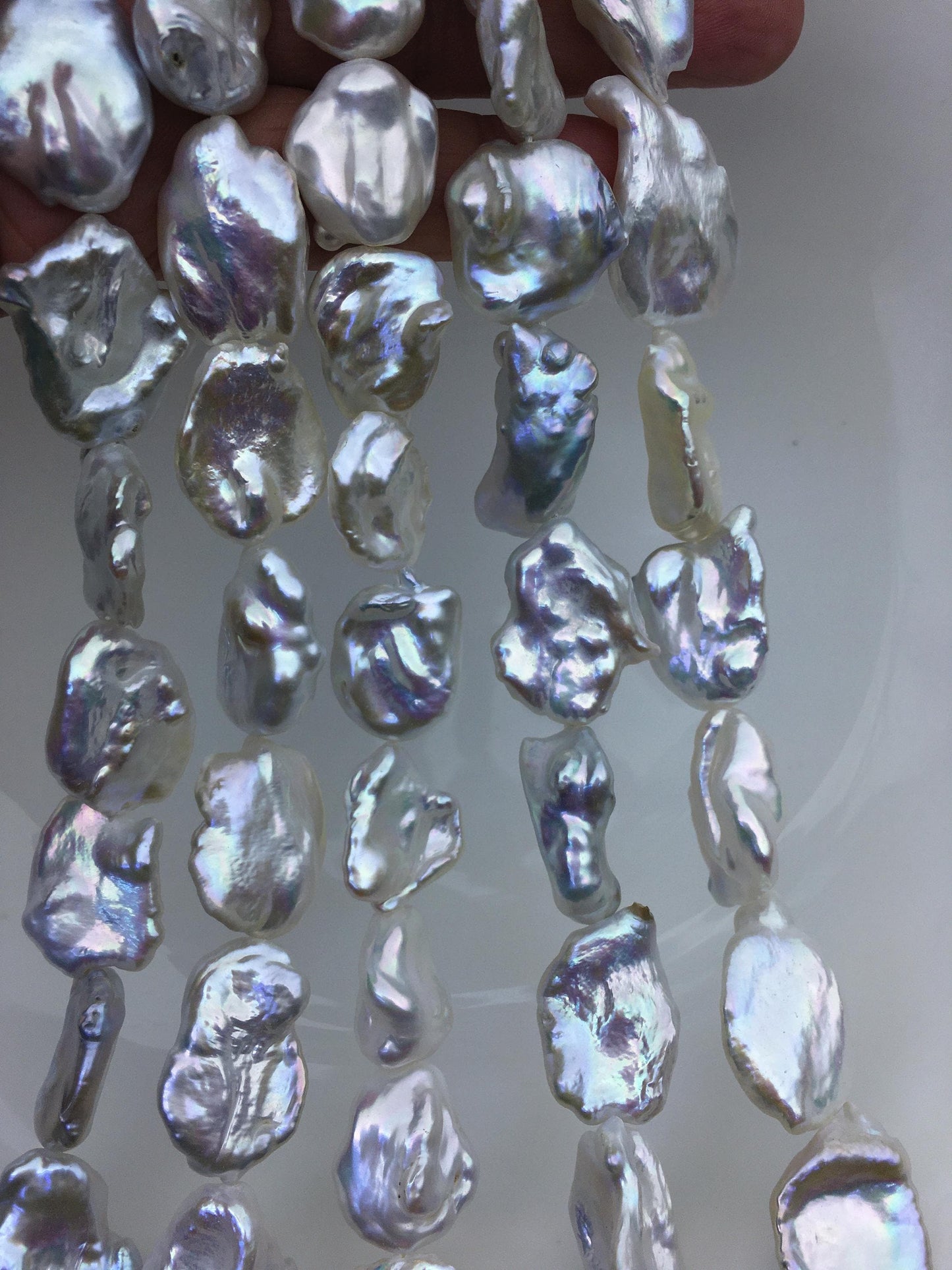 AA+ 16-18mm big white keshi Freshwater Pearl,ZS-200-6