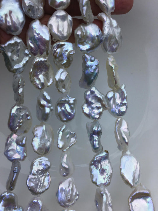 AA+ 16-18mm big white keshi Freshwater Pearl,ZS-200-6