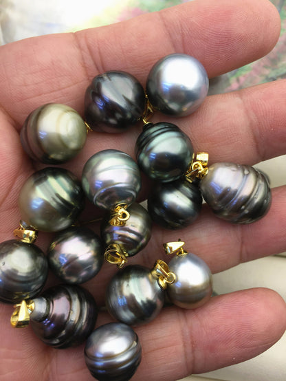1pc 11-14mm Mix Color Baroque Drop Tahitian sea pearl pendant,S925 Sterling silver pendant,NC1-T28
