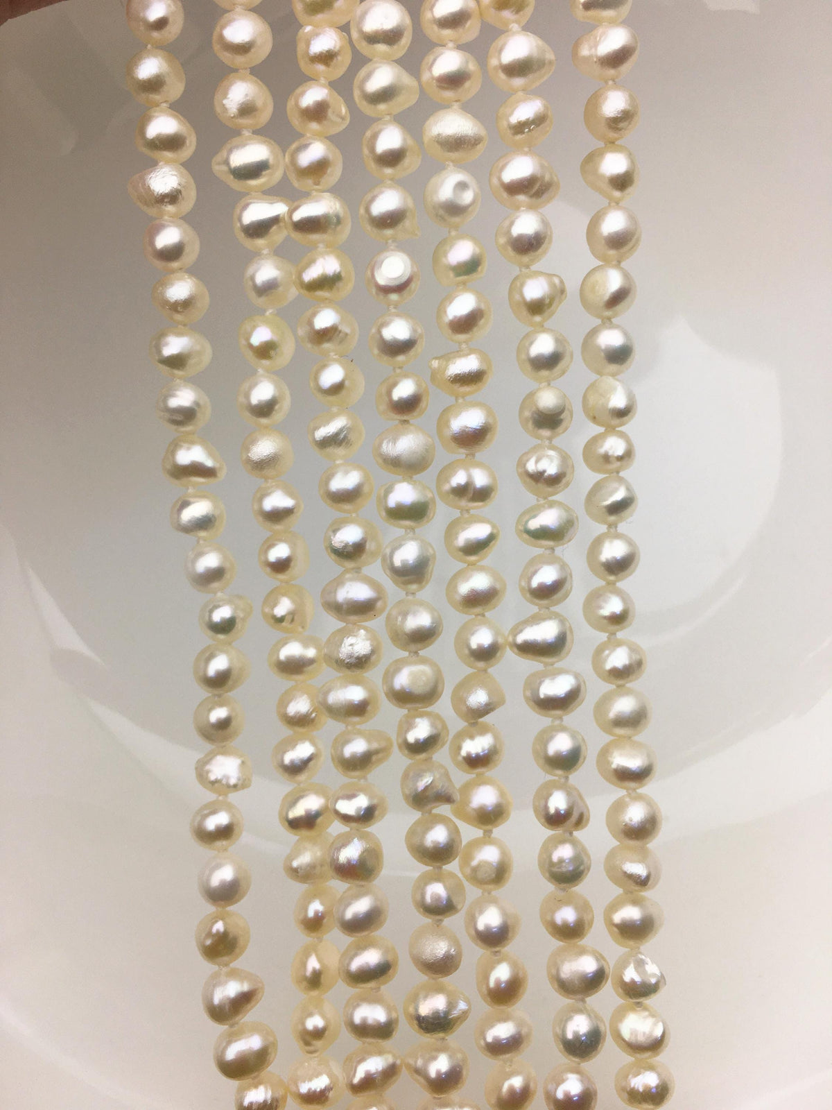 60'' AA+ 5-5.5mm white potato pearl Necklace,Wedding Necklace,NPN1-070