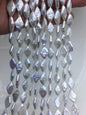 AAA- 8-9x13-15mm White diamond Shape Freshwater Pearl,one full strand,wholesale Full Strand,ZS-103-3
