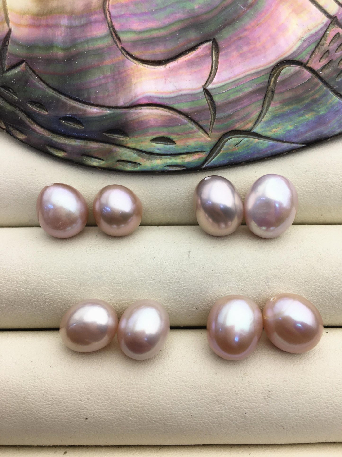 2 pairs AAA 10mm Purple Nugget baroque loose pearl pairs for dangle earrings - 0.9mm top half hole - ZS-103-37-36