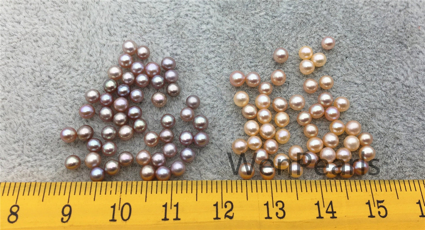 AAA 3-3.5mm purple pink seed pearl bead,small freshwater round loose pearl wholesale,tiny pearl supply,no hole,half drilled,RP3-3A-4