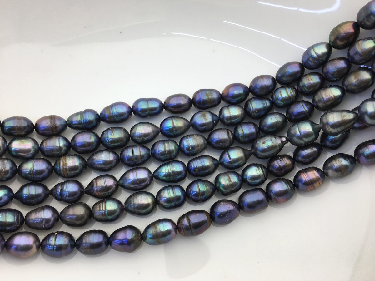 A+ 9.3-10.3mm tahitian like color big rice pearls,Cultured freshwater pearls beads,LR10-2A-20