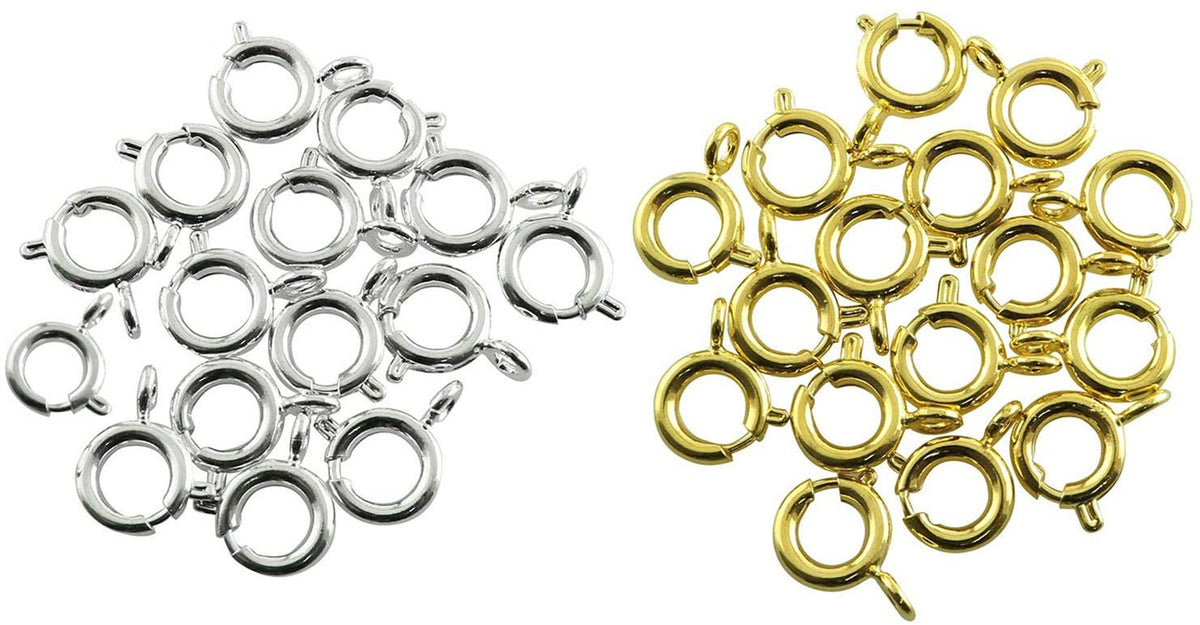 5pcs 7mmx11.5mm Sterling Silver Clasp Spring Ring clasp Closed Loop clasp,White yellow Rose Gold clasp,ASL-CL-001