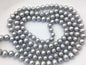 48'' 9mm Gray Near round potato Pearl Necklace,dark gray Pearl necklace,gray round pearl, Love, Mothers Day,Happiness,wholesale,NPN1-002