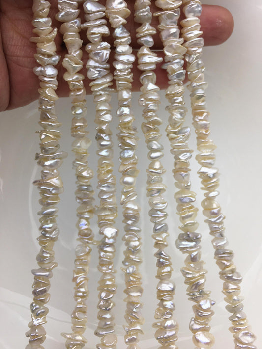 AAA/AA+ 6-7mm White Keshi Freshwater pearls,Center drilled,ZS-128-14