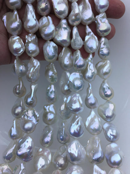 15.5'' AA+ 13-17mm white flame ball pearl,FL15-2A-5-32