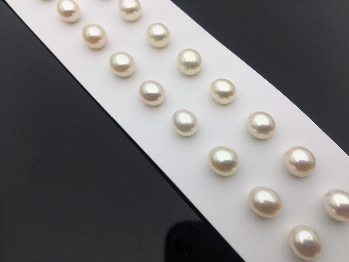 2 pairs AAA 6.3-7mm white rice freshwater pearls pairs,oval pearl earrings,tear drop pearl earrings,for dangle pearl earrings,LR6-3A-9