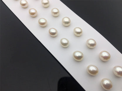 2 pairs AAA 6.3-7mm white rice freshwater pearls pairs,oval pearl earrings,tear drop pearl earrings,for dangle pearl earrings,LR6-3A-9