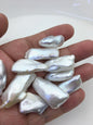 12pcs AAA 11-16mm white thick biwa keshi Freshwater Pearls, no hole,ZS-80-1-37