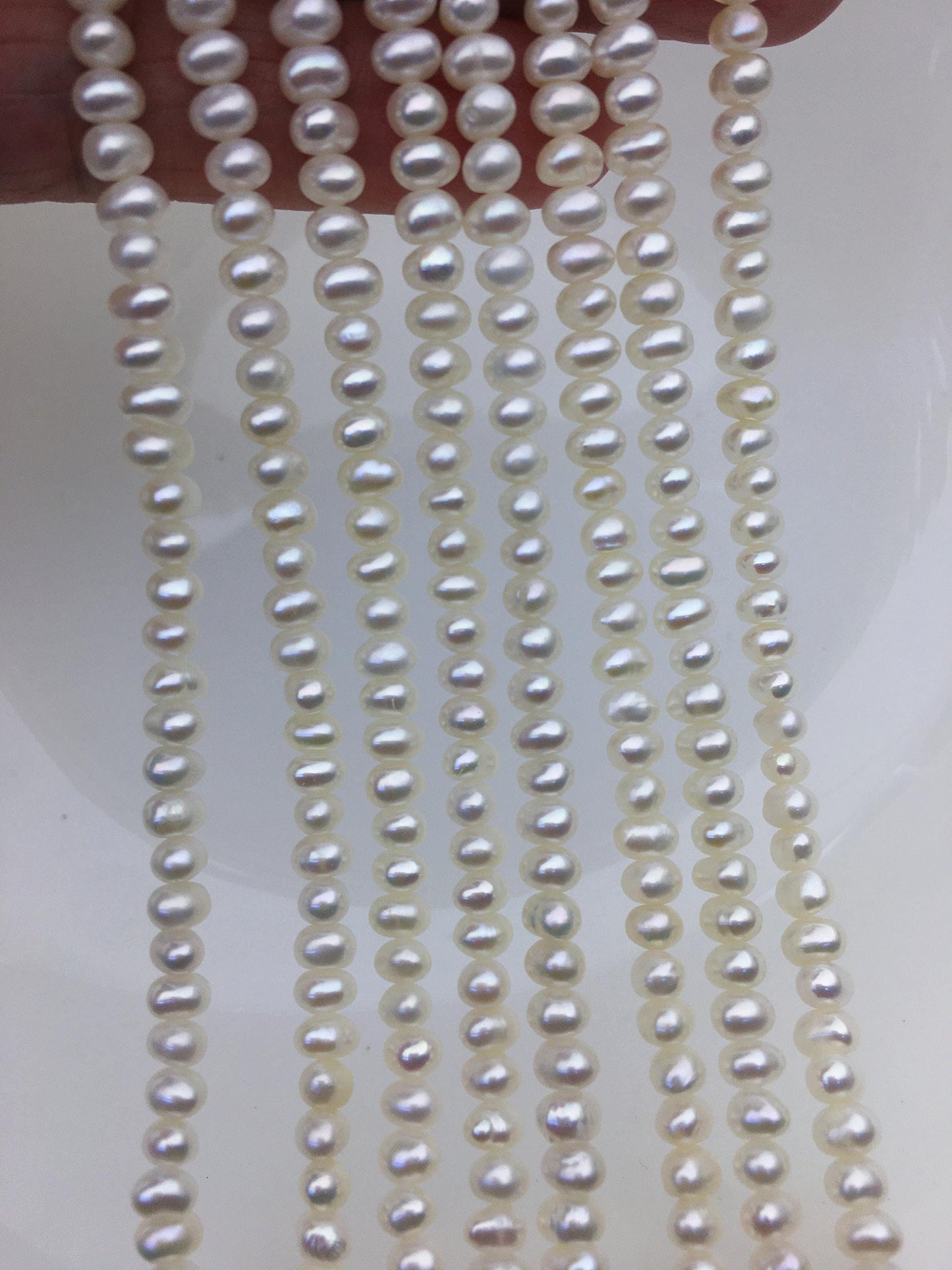 AAA 4.5-5mm tiny white button round pearls,full strand,Rondelle pearl Beads,white freshwater pearl,loose strands,SM4-3A-42