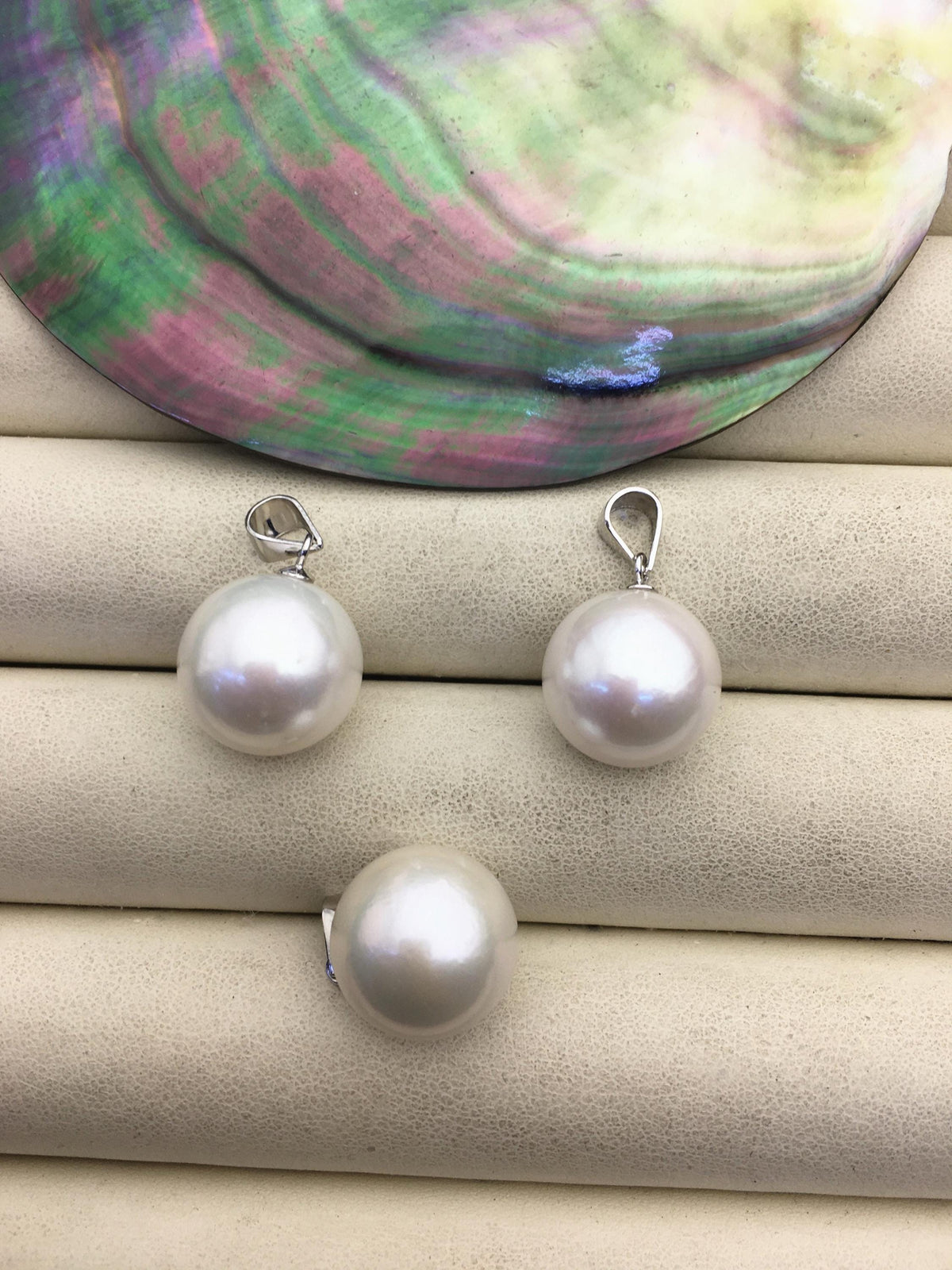 1pc AA+ 14-15mm big white round freshwater pearl pendant,- NC1-T9
