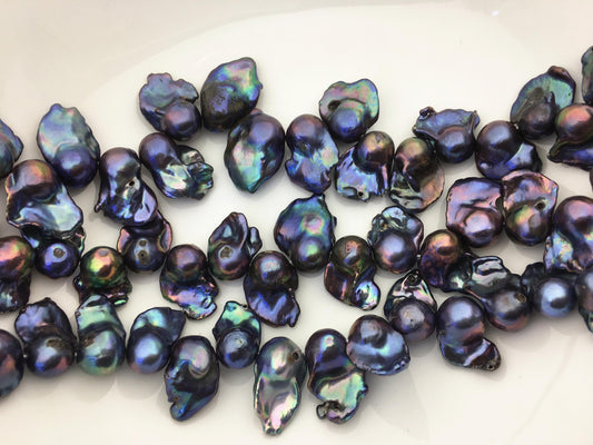 15.5'' A 12-17mm black blue flame ball pearl,FL15-2A-5-33