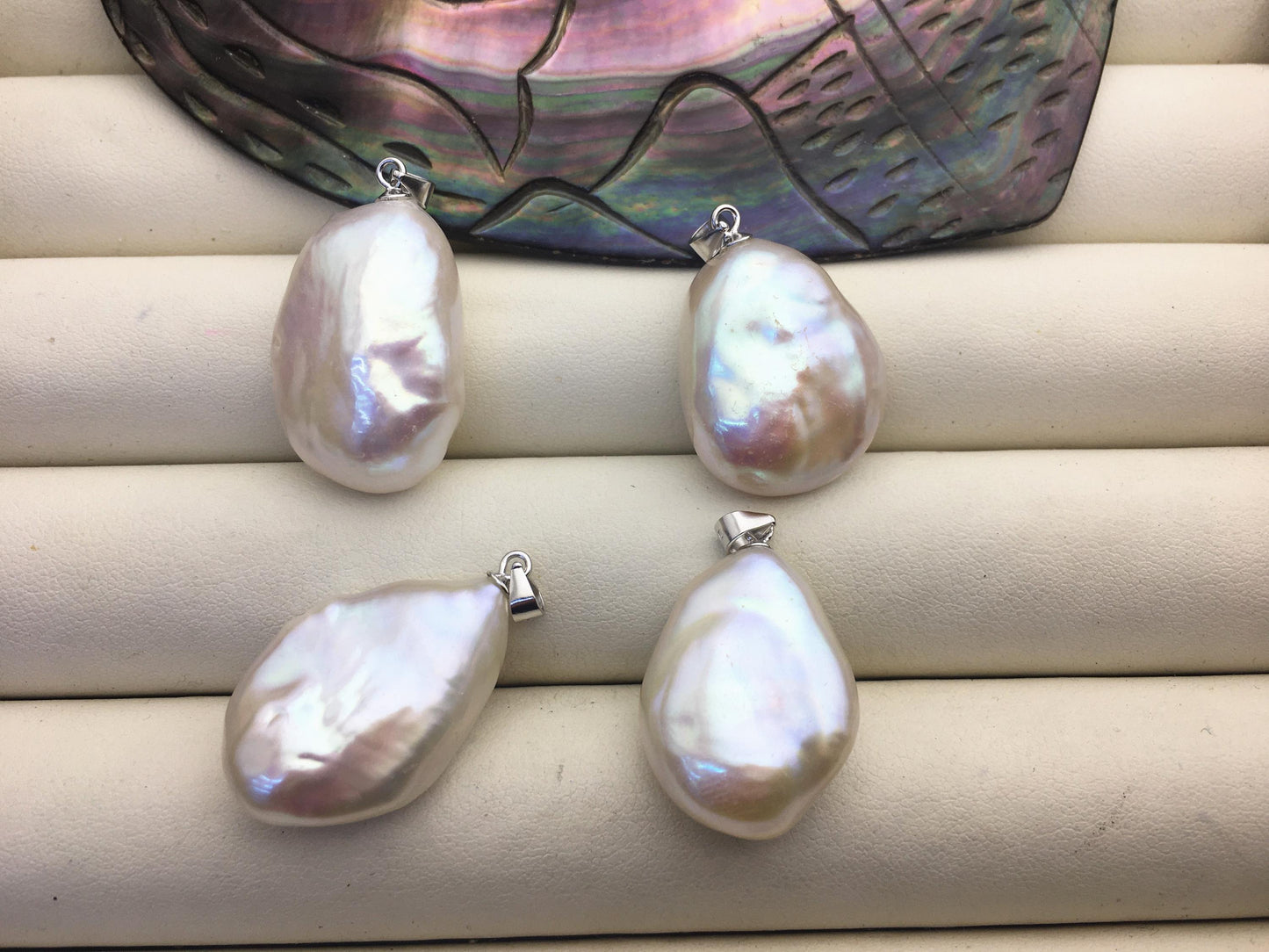 1pc AAA 16-17x19-21mm White Drop Coin Baroque pearl pendant,NC1-043