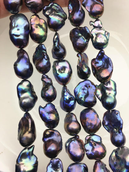 15.5'' AA 12-16mm Green Black Rainbow flame ball pearl,FL15-2A-5-19