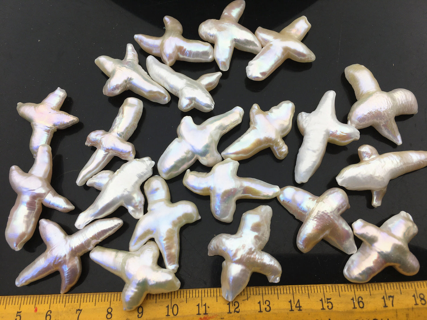 1pc AAA 20-25mm Fat Freshwater Pearl Loose Pearl Bead White Cross Pearl Loose Bead,no hole size,ZS-100-1