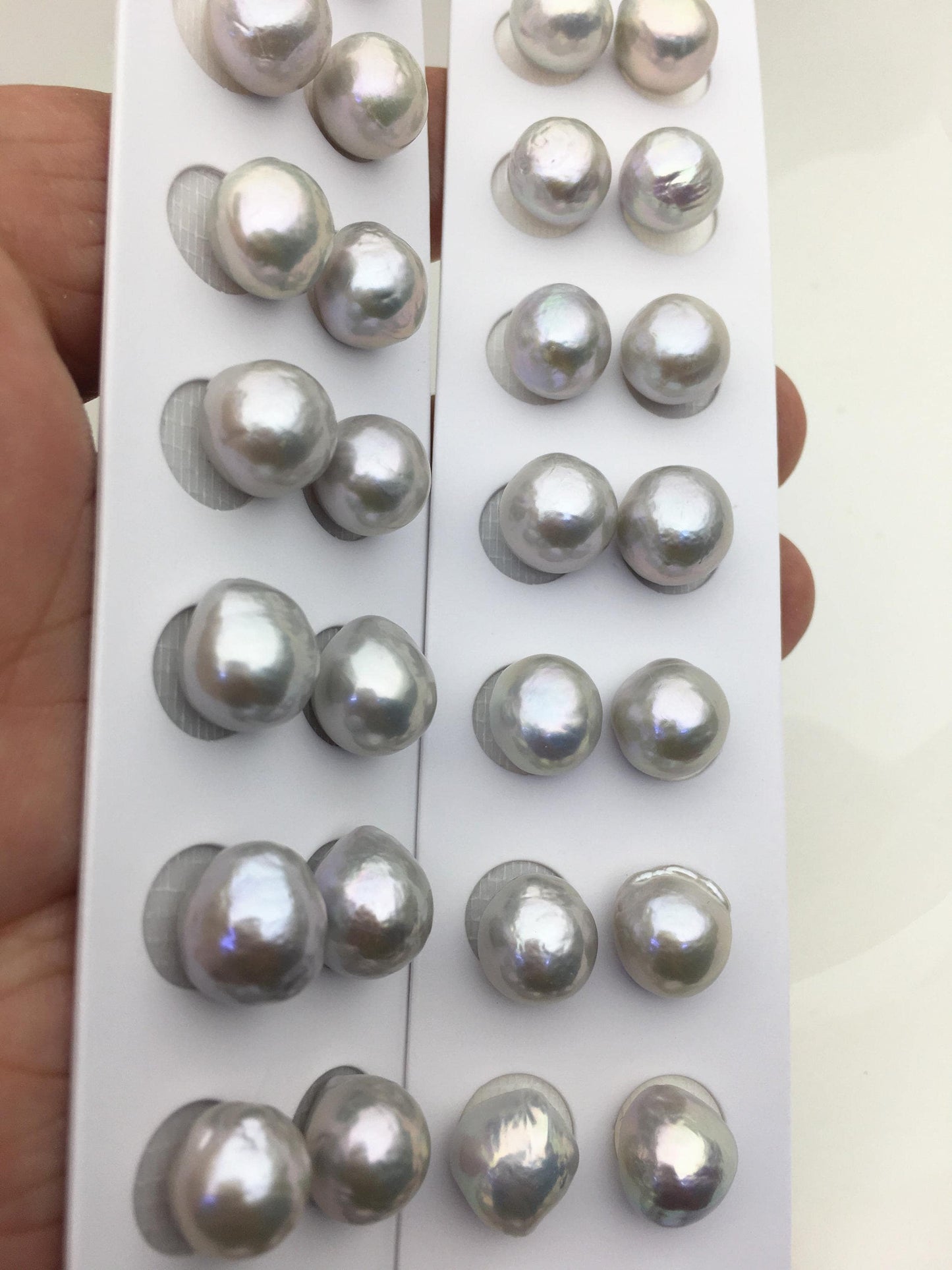 5pairs AAA 10-11mm Gray baroque drop edison freshwater pearl Pair,no hole,ED11-3A-2-23