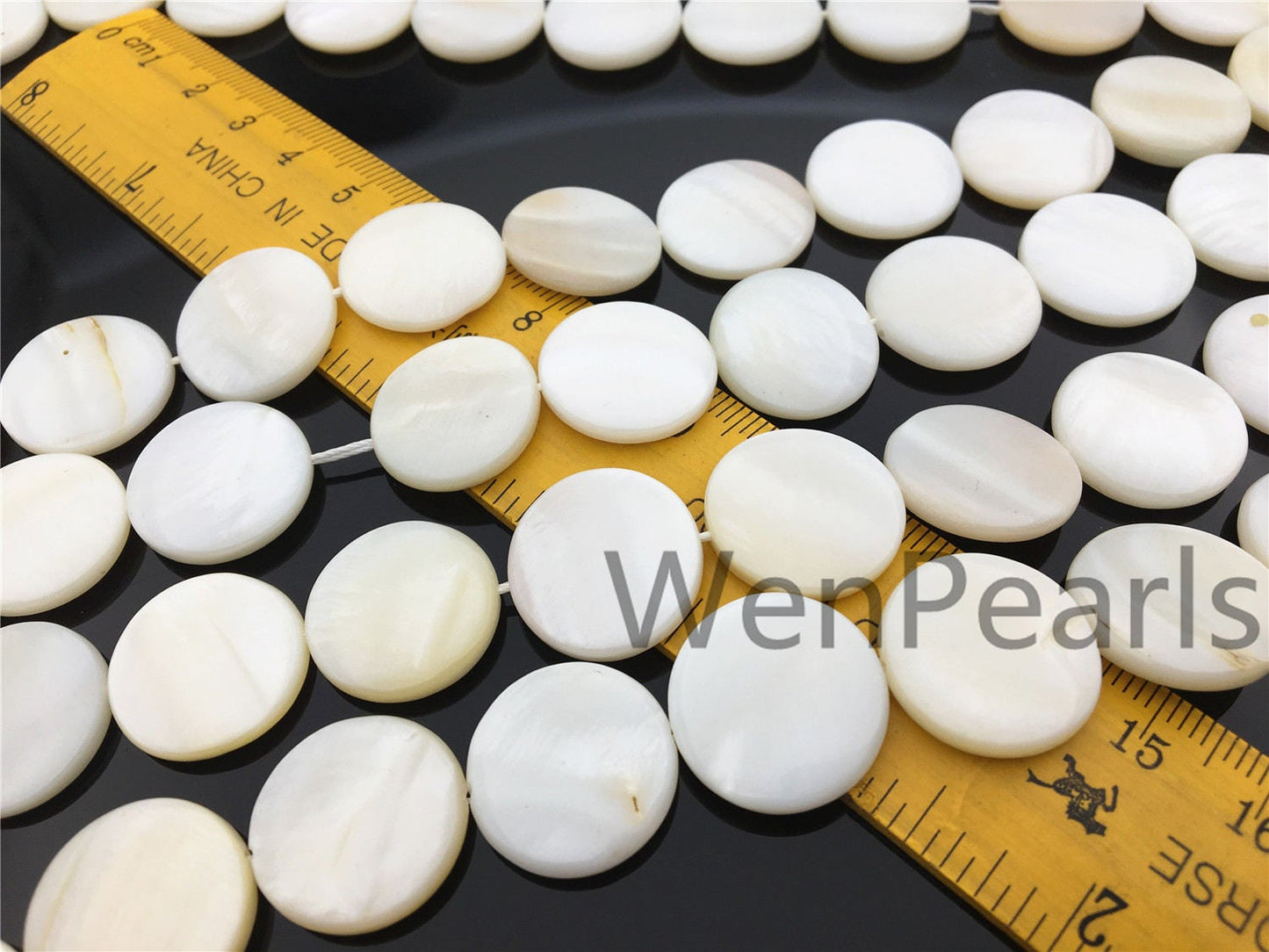 18mm Natural Mother of Pearl shell coin beads full strand,White shell,Ivory shell,GSHE-C-003