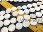 18mm Natural Mother of Pearl shell coin beads full strand,White shell,Ivory shell,GSHE-C-003